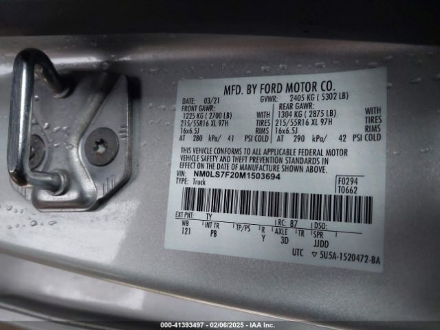 NM0LS7F20M1503694 Ford Transit Connect Xlt Cargo Van
