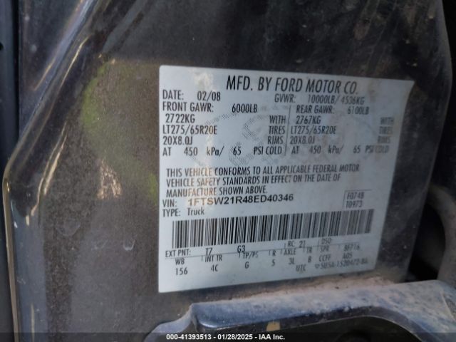 2008 FORD F-250 1FTSW21R48ED40346 Photo 8