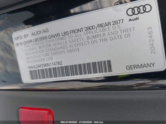 WAUL2AF29KN114782 Audi A6 55 Premium