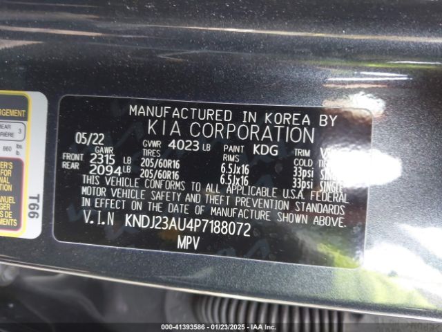 KNDJ23AU4P7188072 KIA SOUL LX
