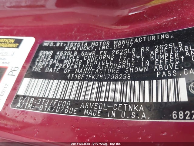 Toyota CAMRY LE 2017 4T1BF1FK7HU798258 Image 9