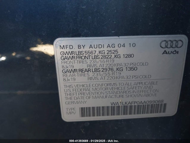 2010 AUDI Q5 WA1LKAFP0AA099068 Photo 8