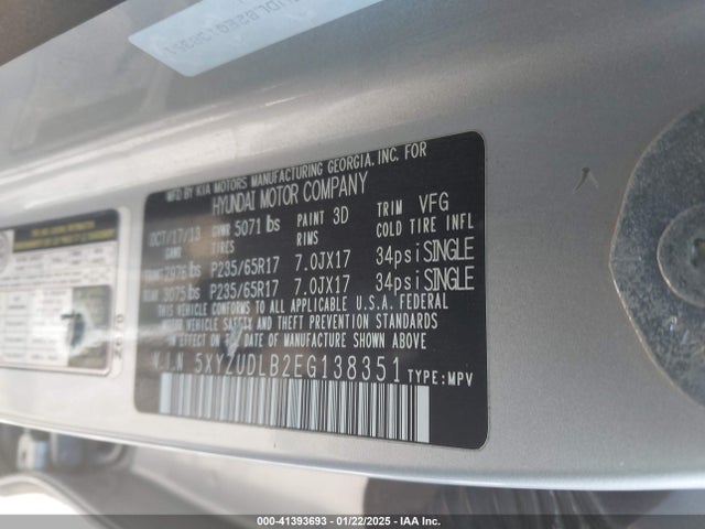 5XYZUDLB2EG138351 Hyundai Santa Fe Sport 2.4l