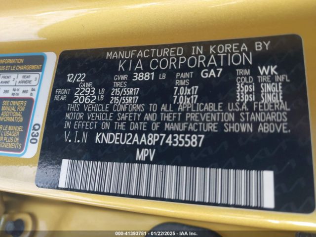 KNDEU2AA8P7435587 KIA SELTOS S