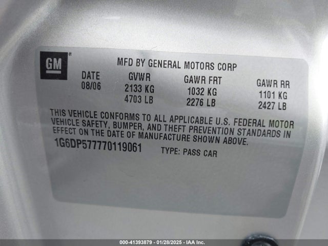 2007 CADILLAC CTS 1G6DP577770119061 Photo 8