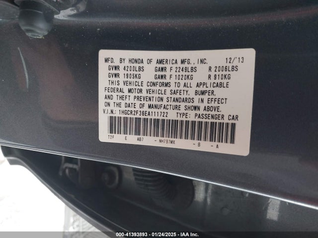 Honda ACCORD LX 2014 1HGCR2F36EA111722 Image 9