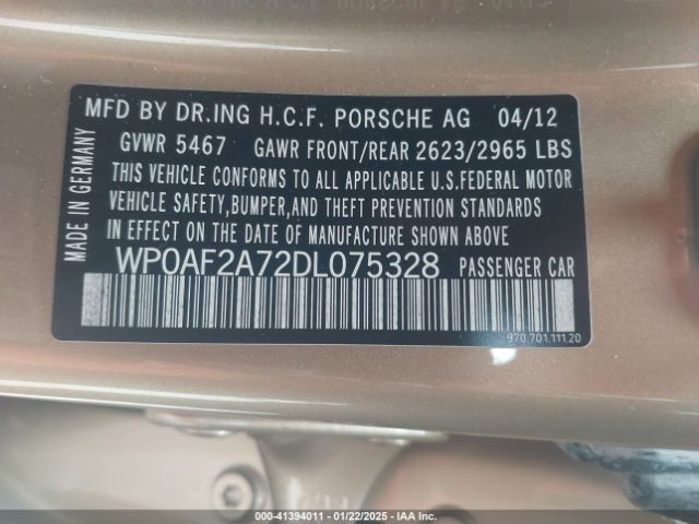 2013 PORSCHE PANAMERA WP0AF2A72DL075328 Photo 8