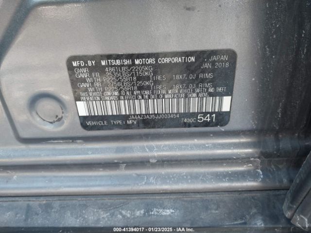 2018 MITSUBISHI OUTLANDER JA4AZ3A35JJ003454 Photo 8