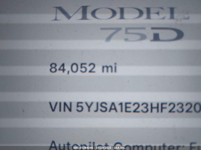 5YJSA1E23HF232059 Tesla MODEL S