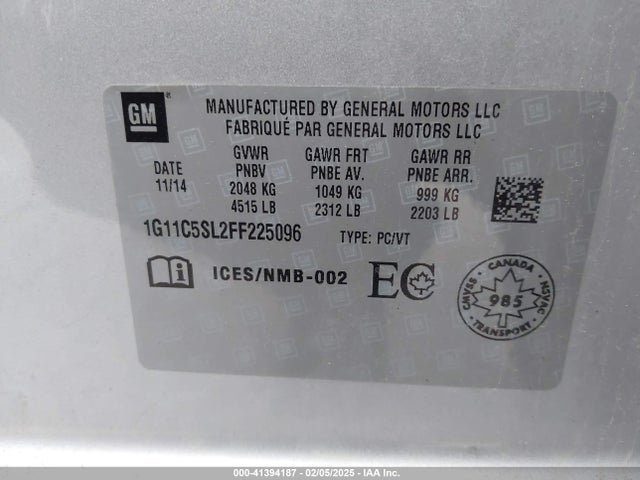 1G11C5SL2FF225096 Chevrolet MALIBU 1LT