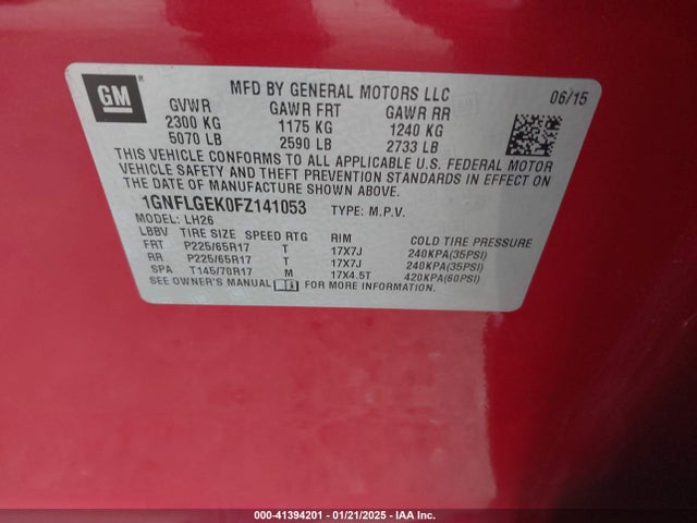 1GNFLGEK0FZ141053 Chevrolet Equinox 2lt