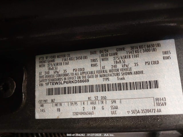 Ford F-150 Xlt 2024 1FTEW3LP6RKD58669 Image 9