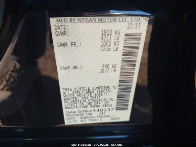 1N4AL3AP8EN330137 Nissan Altima 2.5 S