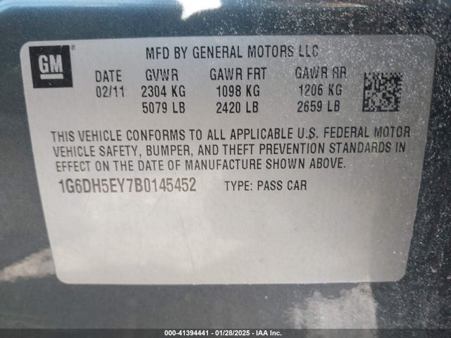 2011 CADILLAC CTS 1G6DH5EY7B0145452 Photo 8