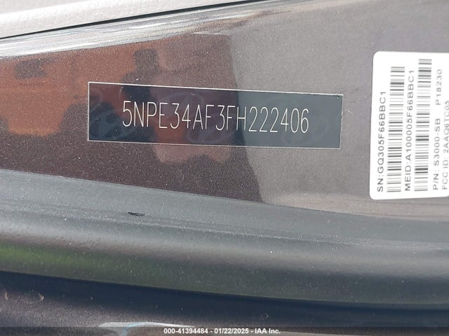 5NPE34AF3FH222406 Hyundai Sonata Sport