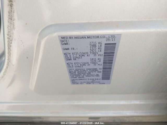 5N1AL0MN4FC548362 Infiniti QX60