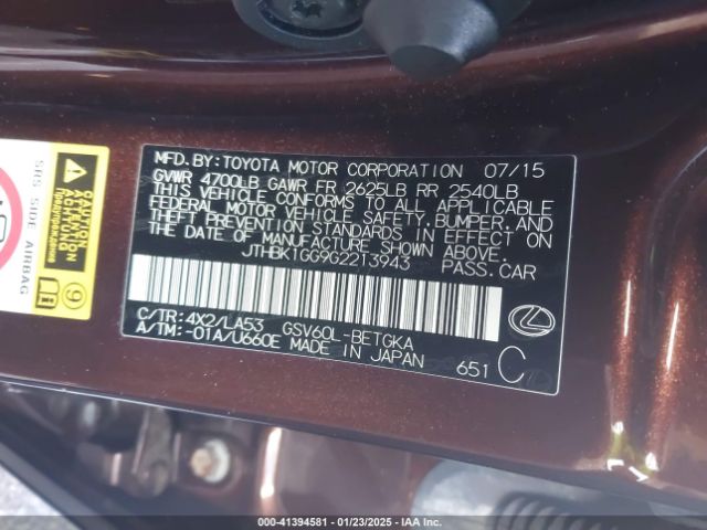 2016 LEXUS ES 350 JTHBK1GG9G2213943 Photo 8