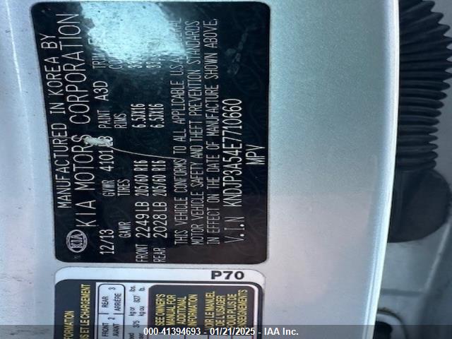 KIA SOUL + 2014 KNDJP2A54E7710660 Image 9