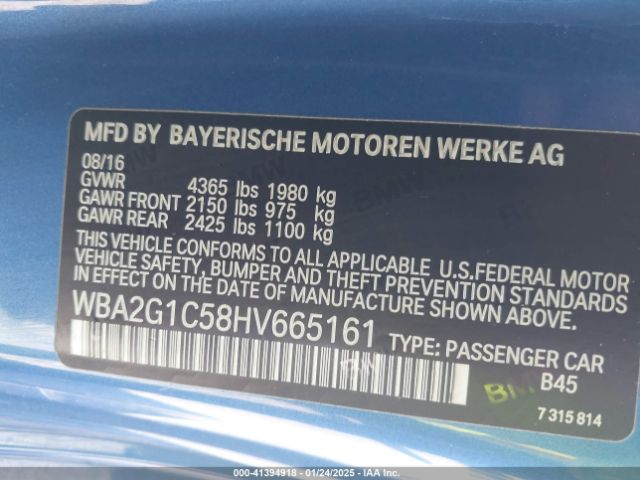 2017 BMW 2 SERIES WBA2G1C58HV665161 Photo 8