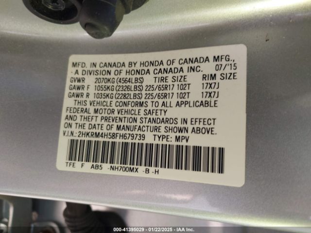 2HKRM4H58FH679739 Honda CR-V EX