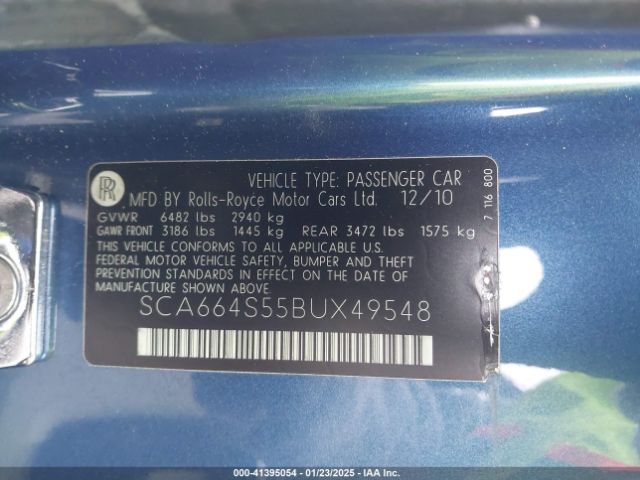 2011 ROLLS-ROYCE GHOST SCA664S55BUX49548 Photo 8