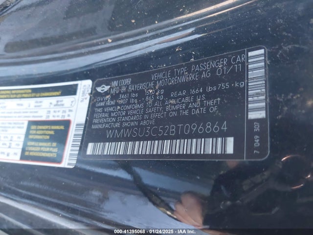 2011 MINI COOPER WMWSU3C52BT096864 Photo 8