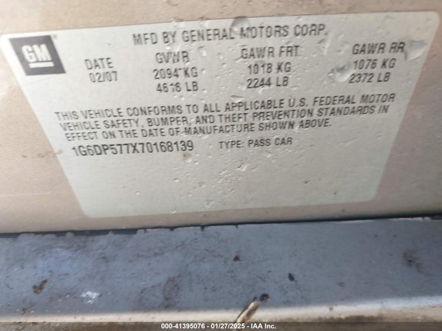 2007 CADILLAC CTS 1G6DP577X70168139 Photo 8