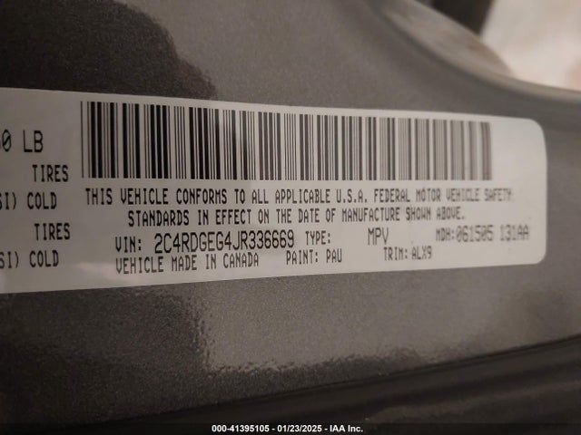 Dodge Grand Caravan Gt 2018 2C4RDGEG4JR336669 Image 9