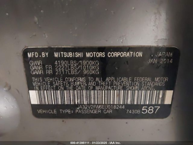 2014 MITSUBISHI LANCER JA32V2FW6EU018244 Photo 8