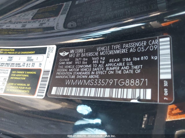 2009 MINI COOPER S WMWMS33579TG88871 Photo 8