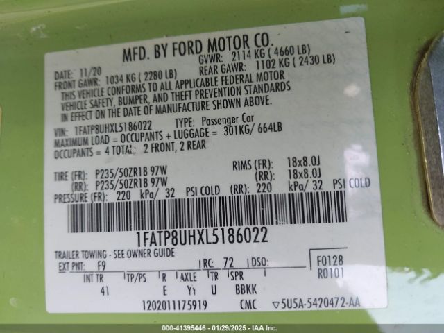 2020 FORD MUSTANG 1FATP8UHXL5186022 Photo 8