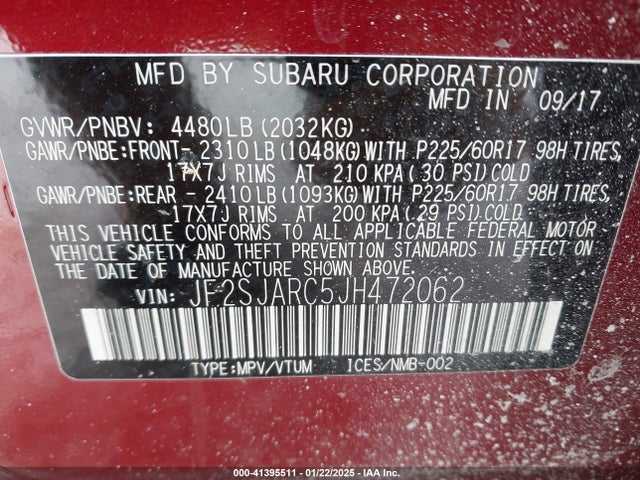 Subaru Forester 2.5i Limited 2018 JF2SJARC5JH472062 Image 9