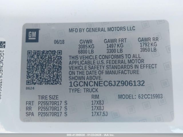 1GCNCNEC6JZ906132 Chevrolet Silverado 1500 Wt