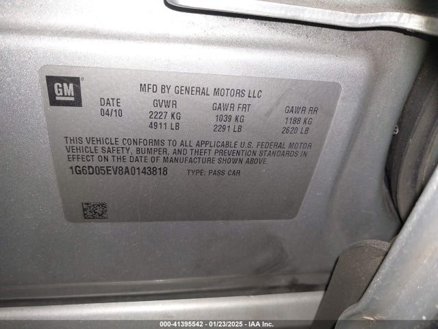 2010 CADILLAC CTS 1G6D05EV8A0143818 Photo 8