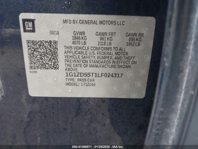1G1ZD5ST1LF024317 Chevrolet Malibu Fwd Lt