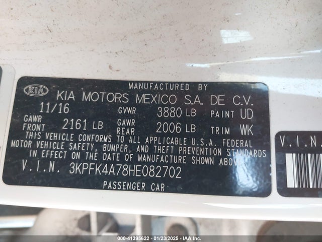 KIA FORTE LX 2017 3KPFK4A78HE082702 Image 9