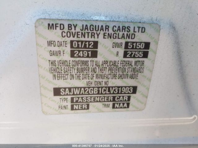 2012 JAGUAR XJ SAJWA2GB1CLV31903 Photo 8