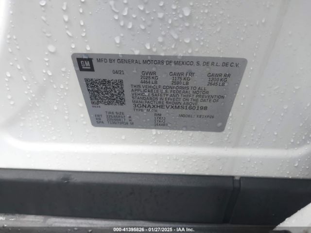 3GNAXHEVXMS160198 Chevrolet Equinox Fwd Ls