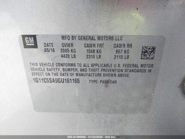 1G11C5SA9GU161165 Chevrolet Malibu Limited Lt