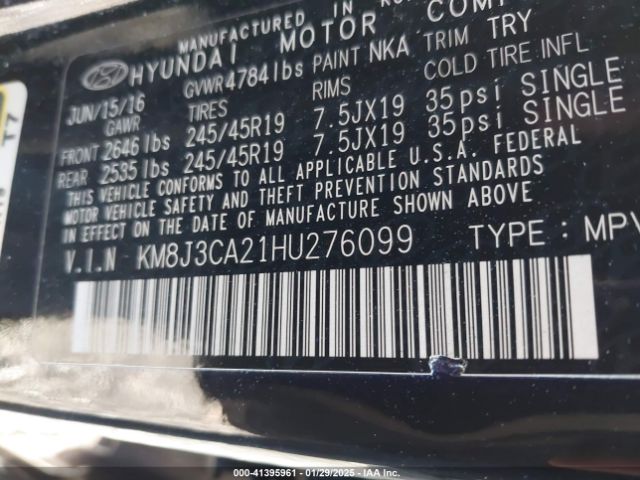 KM8J3CA21HU276099 Hyundai Tucson Sport