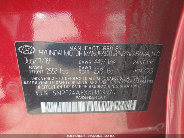Hyundai SONATA SE 2019 5NPE24AFXKH804970 Image 9