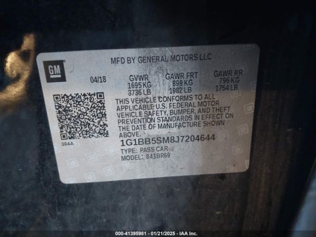 1G1BB5SM8J7204644 Chevrolet Cruze Ls Manual