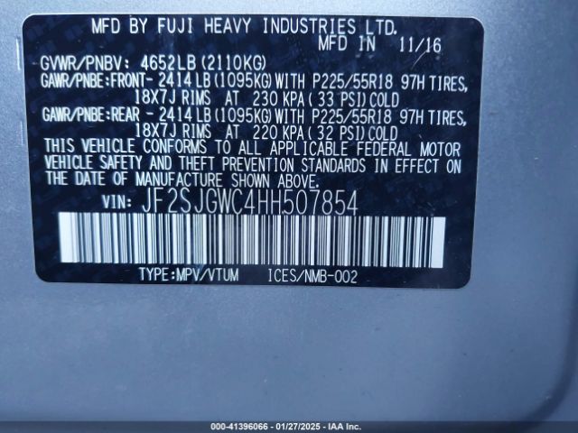 JF2SJGWC4HH507854 Subaru Forester 2.0xt Touring