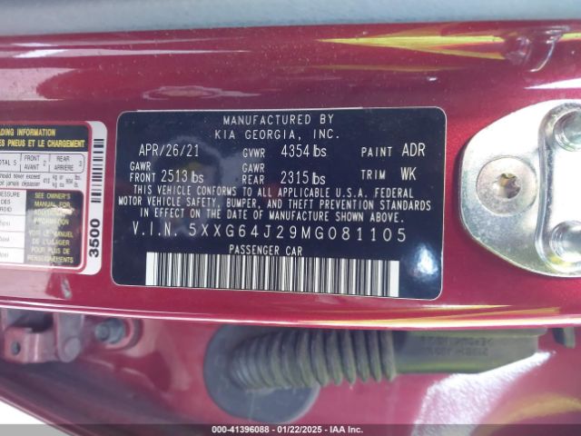 5XXG64J29MG081105 KIA K5 Gt-line