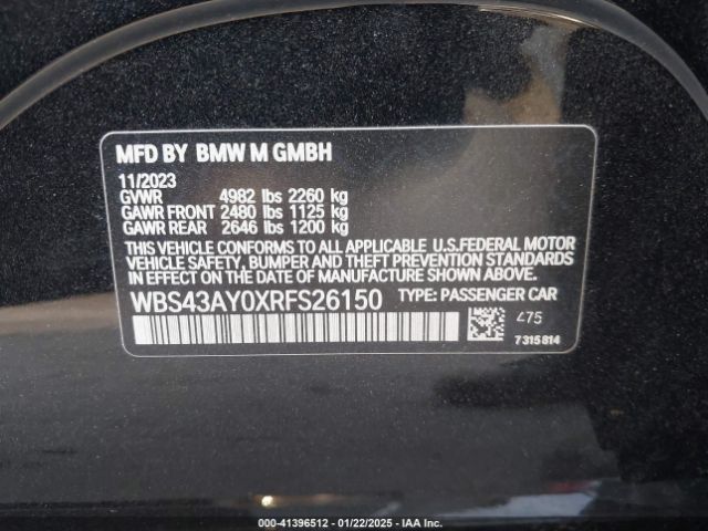 2024 BMW M3 WBS43AY0XRFS26150 Photo 8