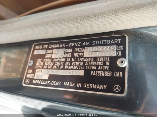 1986 MERCEDES-BENZ 300 WDBEA30D0GA164679 Photo 8