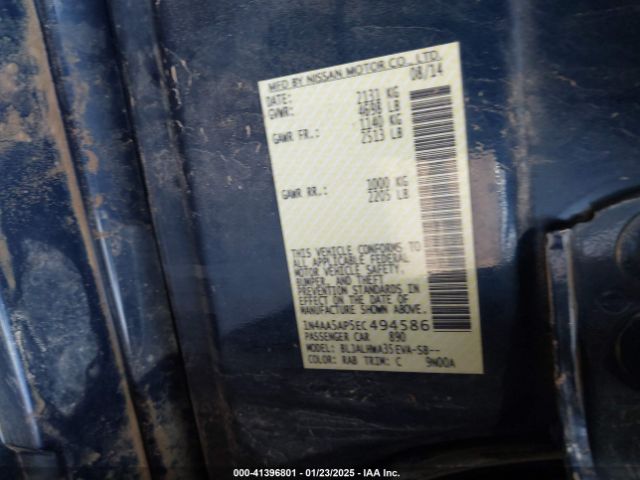 1N4AA5AP5EC494586 Nissan Maxima 3.5 S/3.5 Sv