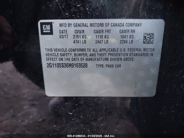 2G1105S36H9163528 Chevrolet IMPALA 1LT