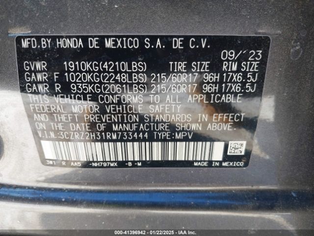 2024 HONDA HR-V 3CZRZ2H31RM733444 Photo 8