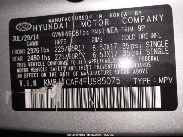 KM8JTCAF4FU985075 Hyundai TUCSON GLS